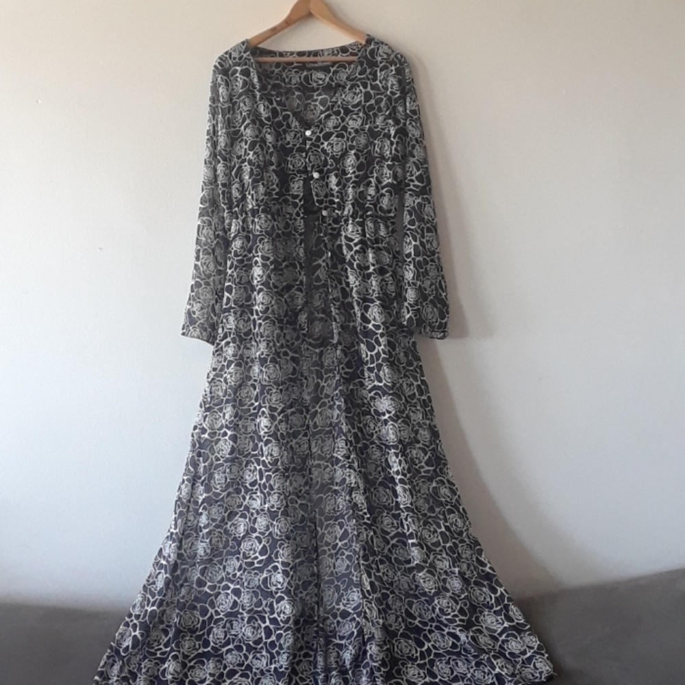 Maxi long sleeve kimono